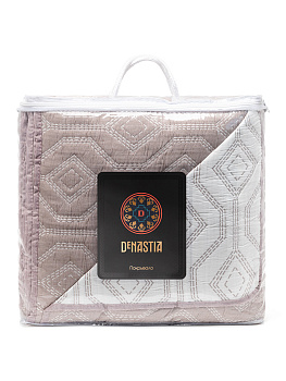 Покрывало 260x240см DE'NASTIA ромб со стежкой 3слоя коричневое жаккард 55%хлопок 45%полиэстер 000000000001207699