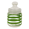 Банка стеклянная с зеленой спиралью 0,75л с крышкой SPRIAL GREEN Q0406 000000000001198043