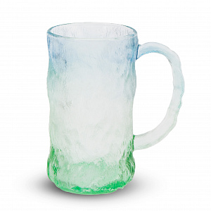 Кружка 330мл GARBO GLASS Лед высокая микс голубая-зеленая стекло 000000000001217331
