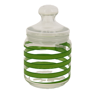 Банка стеклянная с зеленой спиралью 0,75л с крышкой SPRIAL GREEN Q0406 000000000001198043