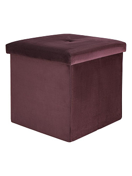 Пуфик складной 38х38х38см куб брусничный велюр 000000000001226414