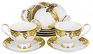 Набор чайный фарфор 12шт 6чашек 230мл+6 блюдец круглая подарочная упаковка САКСОНИЯ BALSFORD 125-14004 000000000001193939