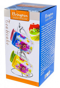 Набор кружек,4шт,310мл,мет/ст,пд/уп,ХРИЗАНТЕМА,111-09001 000000000001178503