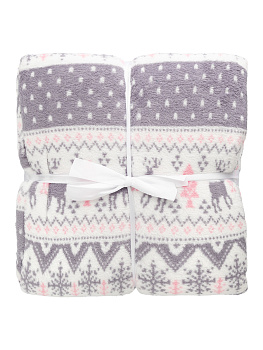 Плед 150x200см LUCKY Лапландия белый/фиолетовый/розовый полиэстер Плед 150x200см LUCKY Лапландия белый/фиолетовый/розовый полиэстер 000000000001214458