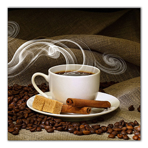 Картина на холсте 31х31см ПОСТЕР-ЛАЙН Кофе и корица Экологически чистые материалы и высококачественная печать делают изображение ярким и красочным 000000000001206817