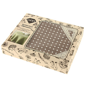 Комплект "Прованс" скатерть D150см + 4 салфетки 43*43см 100% ПЭ в горохE020117 000000000001177449