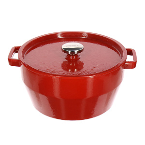 Кастрюля 6,3л 28см PYREX EASYGRIP круглая красная чугун 000000000001142243