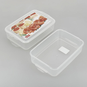 КОНТЕЙНЕР ДЛЯ ПРОДУКТОВ С ДЕКОРОМ "FOOD  SYSTEM" 2 СЕКЦИИ, 1,6Л + 1,6Л Phibo 4311567 000000000001198295