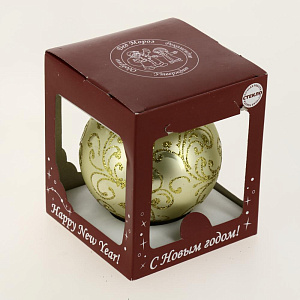 Декоративное украшение 9см Шар 4,5 БИРЮСИНКА Парча стекло 000000000001039408