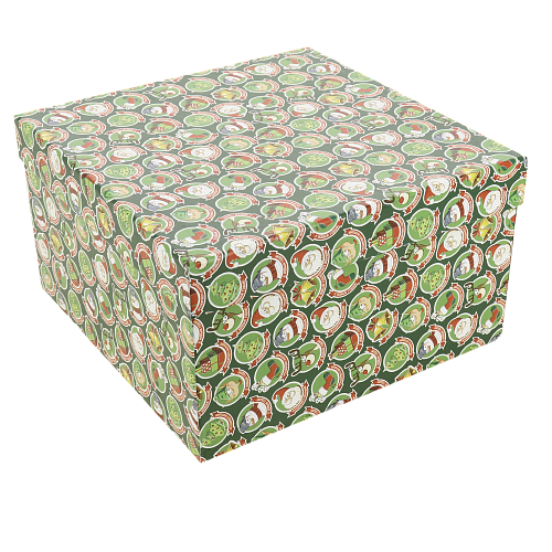 Коробка подарочная 230x230x130мм РУТАУПАК Праздничный Круговорот квадратная 000000000001208366
