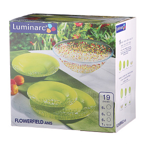 Столовый набор Flowerfield Luminarc, 19 предметов 000000000001060748