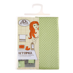 Шторка для ванной DE'NASTIA c водоотталкивающей пропиткой 180х180см зеленый 100%Полиэстер S000011 000000000001121528