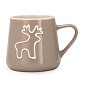 Кружка 340мл 7,6см DE'NASTIA Олень бежевый фарфор
