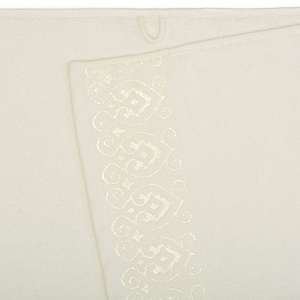 Полотенце махровое 100х150см Dina Me итальянский бордюр молочное 100% хлопок 000000000001212835