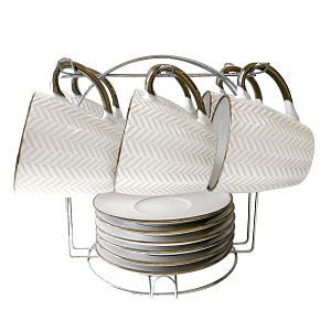 Набор чайный 12 предметов (чашка 220мл-6шт/блюдце-6шт) Bianco подарочная упаковка керамика 000000000001218525