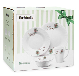 Набор столовой посуды 16 предметов FARFORELLE Клевер стеклокерамика 000000000001217510