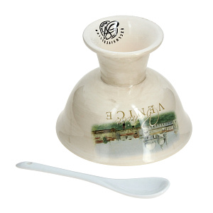 Креманка ПОСУДАРЪ ВЕНЕЦИЯ, фарфор, с ложечкой, ST018-V 000000000001082201
