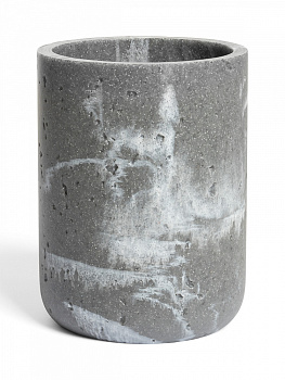 Стакан для зубных щеток 270мл 7,5см DE'NASTIA Ronda белая волна серый полирезина 000000000001227018