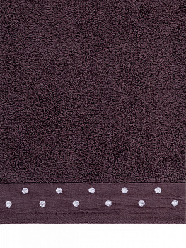 Полотенце махровое LUCKY Бордюр горошек 500gsm 35x70 100% хлопок, фиолетовый D100411 000000000001227648