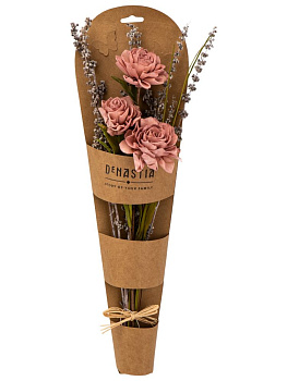 Сухоцветы 12x6x47см DE'NASTIA Цветочная композиция Хризантемы микс цветов 000000000001228202