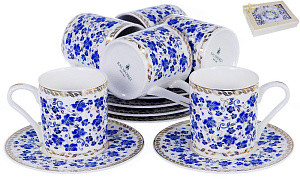 Набор кофейный фарфор 12шт 6 чашек 100мл+6 блюдец подарочная упаковка БЭЙ BALSFORD 146-30004 000000000001193952