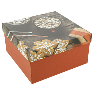 Коробка подарочная 21x21x11см РУТАУПАК Праздник для двоих квадратная 000000000001208373