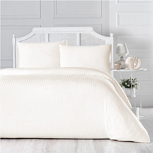 Комплект постельного белья Евро LUCKY 70х70см-2шт молочный страйп-сатин хлопок 000000000001214326