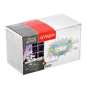 VEGAS Электрогирлянда Занавес 156LED цвет.220v 55078 000000000001180338