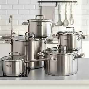 Кастрюля 11,5л DE'NASTIA с крышкой стальная фурнитура серый нержавеющая сталь 000000000001221911