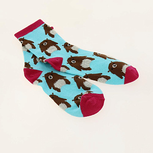 Носки женские высокие аппликации животные р.36-39/23-25 75%хл, 23%пэ, 2%эл 000000000001187747