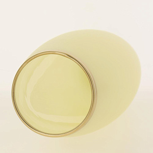 Ваза стеклянная бочка высотой 26 см, Тонировка Топленое молоко, золотой ободок.7736/250/rt0003 000000000001191039