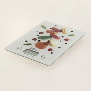 Весы кухонные ECON стекло, максимальный вес 5кг., размер 195*145*12мм, LCD дисплей 42,6*22,8мм, измерение объема жидкости, CO-BS102K 000000000001200805