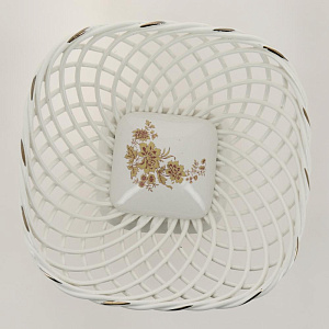 Конфетница 24х9см ПОВОД Квадратная белая керамика 000000000001171102