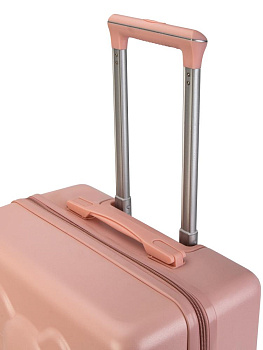 Чемодан на колесах S (38х20х43см) мишка розовый ABS 000000000001226530