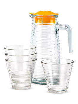 Набор для воды 5 предметов (Кувшин 800мл-1шт/стакан 220мл-4шт ) стекло 000000000001227216
