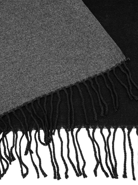 Палантин 70х180см однотон двусторонний черный полиэстер 000000000001229226