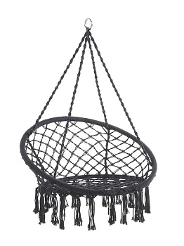 Кресло-гамак 120х80х60см подвесное до 150кг серый хлопок/металл 000000000001227409