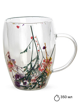 Кружка 350мл Цветы в ассортименте стекло 000000000001223478