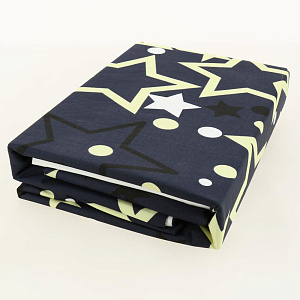 Комплект постельного белья 2-спальный LUCKY Звездная ночь пододеяльник200х215см простыня220х215см наволочки50х70см-2шт синий поплин 100%хлопок 000000000001208095