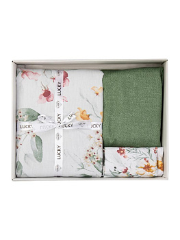 Комплект постельного белья 2,0сп LUCKY (пододеяльник 175х215см, простыня 200х220см, наволочки 50х70см-2шт) Акварель цветы сатин хлопок 000000000001225240