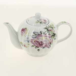 Набор чайный фарфор 13шт (6 чашек 220мл + 6 блюдец + чайник 1000мл) подарочная упаковка Флора Аромат Olaff 124-01169 000000000001200547