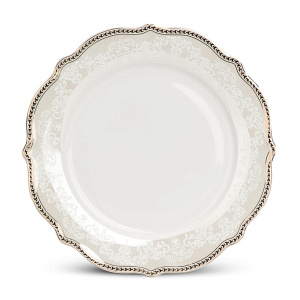Набор столовой посуды 20 предметов Stephanie (обеденная-6шт/десертная-6шт/суповая-6шт/блюдо овальное-1шт/салатник-1шт) с перламутром золото фарфор 000000000001223876
