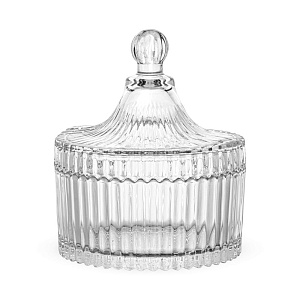 Шкатулка декоративная 10х12см прозрачная стекло 000000000001223633