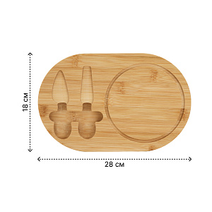 Доска сервировочная для сыра с приборами 28х18х1,5см бамбук Доска сервировочная для сыра с приборами 28х18х1,5см бамбук 000000000001221642