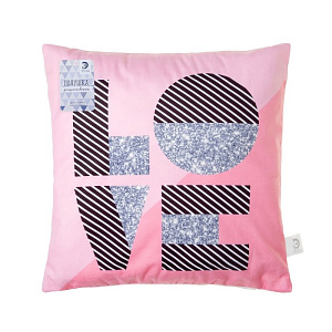 Наволочка декоративная "Этель" LOVE 40х40 см, велюр, 100% полиэстер, 3594043 000000000001185438