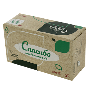 Салфетки бумажные 180лист 2сл Спасибо за заботу о природе V-слож в коробке 19335 000000000001202504