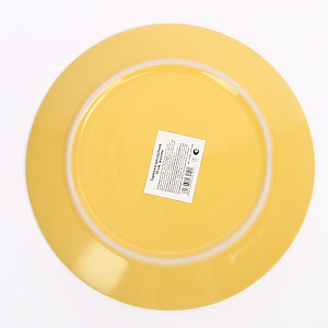 Тарелка десертная 18см желтый глазурованная керамика 000000000001213879