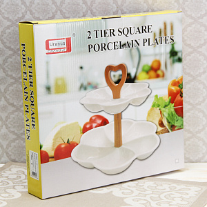 Менажница 6 ячеек 29х29х11см Эстет Цветок белый керамика 000000000001210821