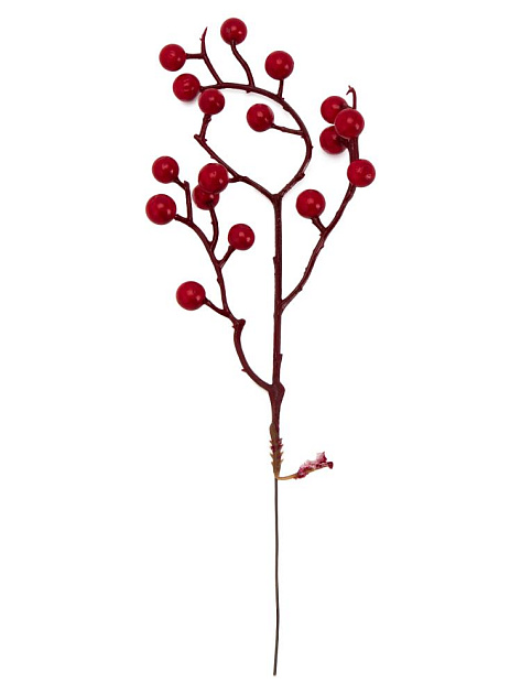 Ветка с ягодами для декора 30см красный 000000000001228775