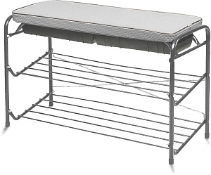 Обувница с сиденьем 2полки 79х33х51см НИКА разборная сталь винилискожа 000000000001197389